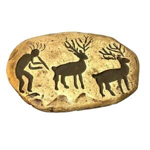 Mancave Primitive Deer Hunter Drawing Wall Hanging‎ Home Decor Brown